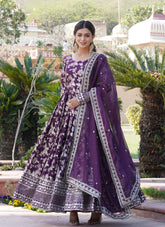 Trend Partywear Gown in Wine Colour